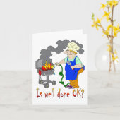 Grappig Barbeque Design - is goed gedaan goed? Kaart (Gele Bloem)