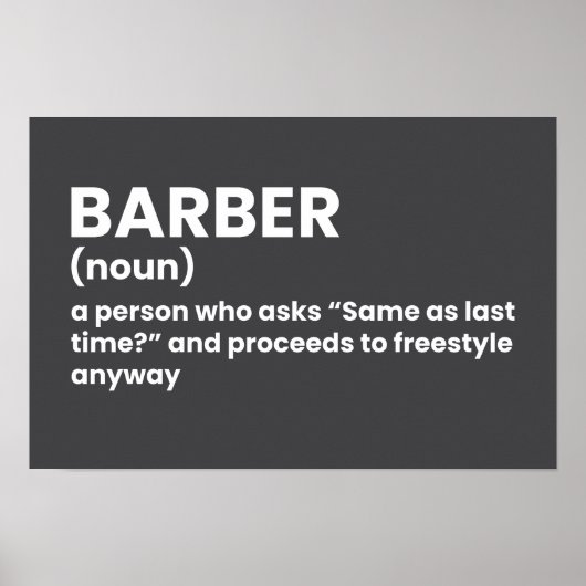 Grappig Barber Definition Poster (Voorkant)