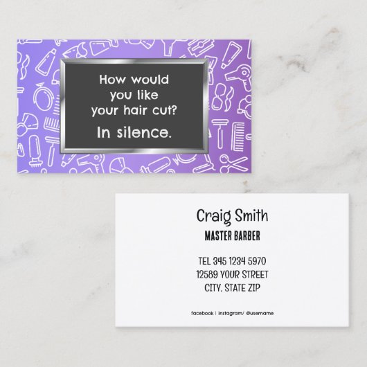 Grappig 💇 Barber Visitekaartje (Voorkant / Achterkant)