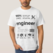 Grappig Barcode Modern Engineer Gift T-shirt (Voorkant)
