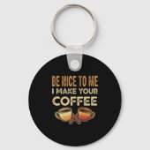 Grappig Barista Cafe Liefhebber Cadeau Sleutelhanger (Voorkant)