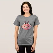 Grappig Baseball Cartoon Personage Tri-Blend Shirt (Voorkant volledig)