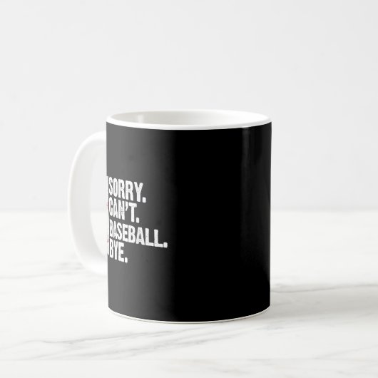 Grappig Baseball Sorry Cant Baseball Bye Baseball  Koffiemok (Voorkant links)