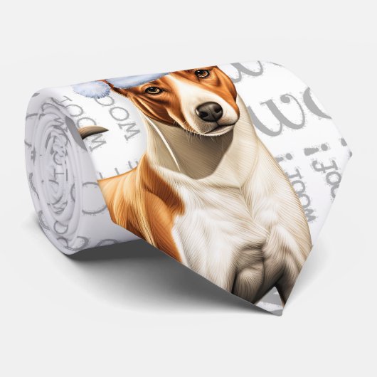 Grappig Basenji kerst Hondenliefhebber Stropdas (Opgerold)