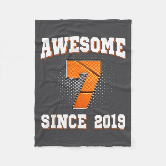 Grappig Basketbal 7e 2019 7 Oude Jaren Sinds Fleece Deken (Voorkant)