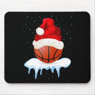 Grappig basketbal bal kerstontwerp muismat