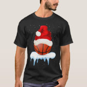 Grappig basketbal bal kerstontwerp t-shirt (Voorkant)