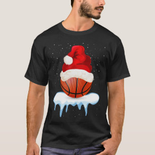 Grappig basketbal bal kerstontwerp t-shirt