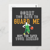 Grappig Basketbal Briefkaart (Voorkant / Achterkant)