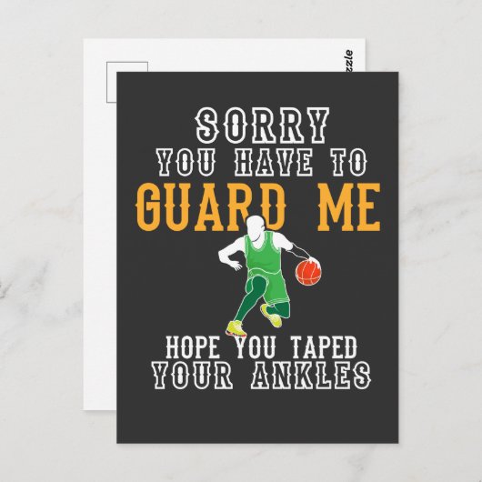 Grappig Basketbal Briefkaart (Voorkant / Achterkant)