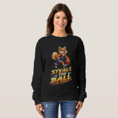 Grappig Basketbal Gift voor Pommerse Spitz Dog Lov Trui (Voorkant volledig)