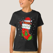 Grappig Basketbal in Kerst Sokken Santa Lights X T-shirt (Voorkant)