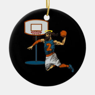 Grappig Basketbal Jesus Speler Christelijk Humor S Keramisch Ornament