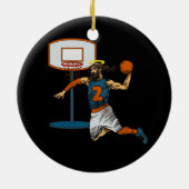 Grappig Basketbal Jesus Speler Christelijk Humor S Keramisch Ornament (Achterkant)