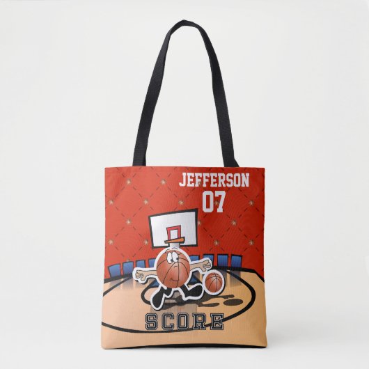 Grappig Basketbal Karakter Tote Bag (Voorkant)