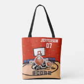 Grappig Basketbal Karakter Tote Bag (Achterkant)
