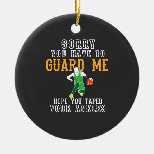 Grappig Basketbal Keramisch Ornament (Voorkant)
