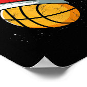 Grappig Basketbal Kerstman Hoed Basketbal Pl Poster (Hoek)