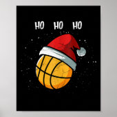 Grappig Basketbal Kerstman Hoed Basketbal Pl Poster (Voorkant)