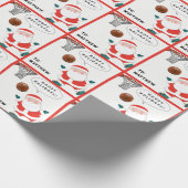 Grappig Basketbal Kerstmis Cadeaupapier (Hoek)