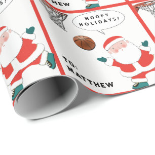 Grappig Basketbal Kerstmis Cadeaupapier