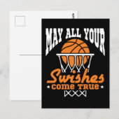 Grappig basketbal mag al je wensen uitkomen briefkaart (Voorkant / Achterkant)