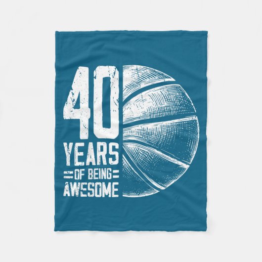 Grappig Basketbal Oude Jaren 40 Basketbal 40e Spel Fleece Deken (Voorkant)