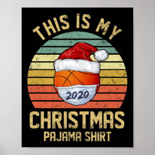 Grappig Basketbal Vrolijk Kerstfeest Shirt Quarant Poster