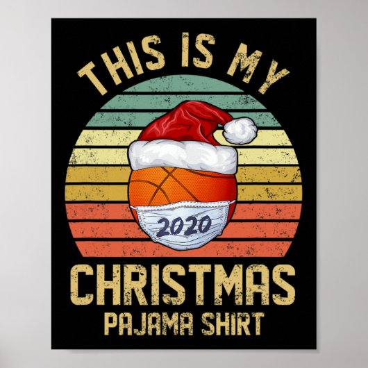 Grappig Basketbal Vrolijk Kerstfeest Shirt Quarant Poster (Voorkant)
