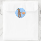 Grappig basketbalontwerp ronde sticker (Tas)
