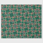 Grappig Basset Hound Kerstpatroon Cadeaupapier (Vlak)
