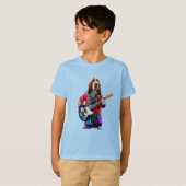Grappig Basset Hound Rockster T-Shirt (Voorkant volledig)