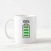 Grappig Batterij Opladen Ontwerp Koffie & Thee Mok (Links)