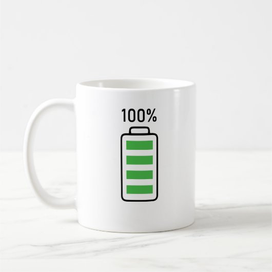 Grappig Batterij Opladen Ontwerp Koffie & Thee Mok (Links)