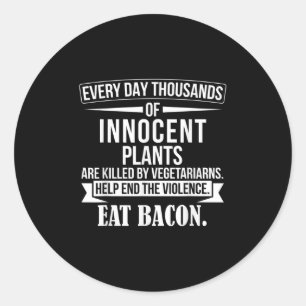 Grappig BBQ Anti Vegetarisch Quote - Vleesliefhebb Ronde Sticker