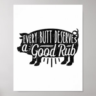 Grappig BBQ Barbecue Varkensvlees Elke kont houdt Poster