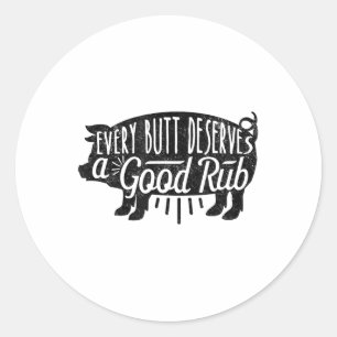 Grappig BBQ Barbecue Varkensvlees Elke kont houdt  Ronde Sticker