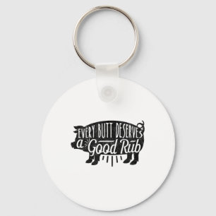 Grappig BBQ Barbecue Varkensvlees Elke kont houdt Sleutelhanger