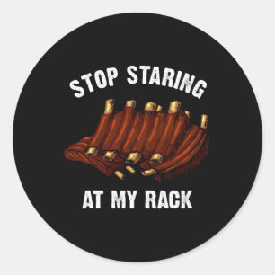 Grappig Bbq Cadeau Voor Mannen Vrouwen Grill Stop Ronde Sticker