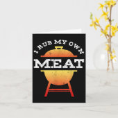 Grappig BBQ Chef Gift _ Ik Wrijf Mijn Eigen Vlees Kaart (Gele Bloem)