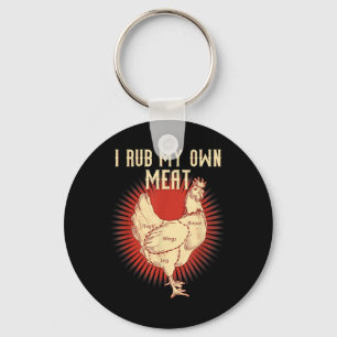 Grappig BBQ Chef Gift _ Ik Wrijf Mijn Eigen Vlees Sleutelhanger