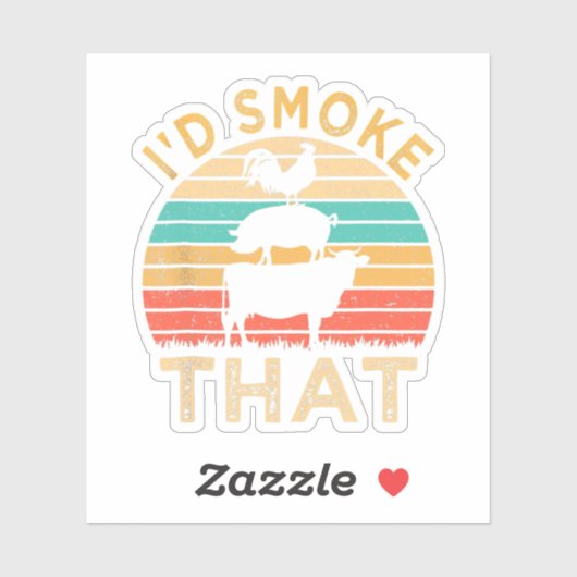 Grappig Bbq dat ik die Barbeque Retro Grilling zou Sticker (Vel)