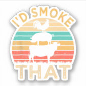 Grappig Bbq dat ik die Barbeque Retro Grilling zou Sticker (Voorkant)