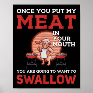 Grappig BBQ design! Voor de liefhebbers van roken, Poster
