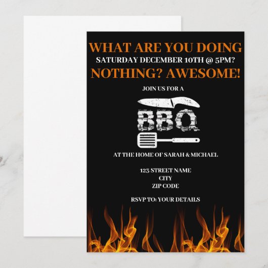 Grappig BBQ-feest in de achtertuin Kaart (Voorkant / Achterkant)