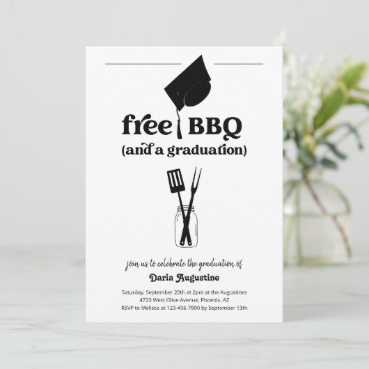 Grappig BBQ Graduation Party Kaart (Staand voorkant)