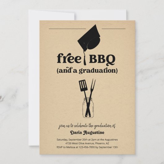 Grappig BBQ Graduation Party Kaart (Voorkant)