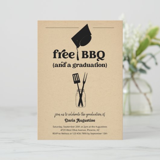 Grappig BBQ Graduation Party Kaart (Staand voorkant)