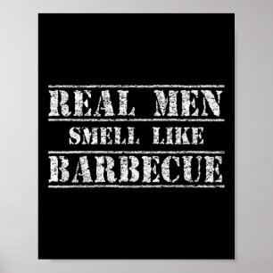 Grappig Bbq Grillen Cadeau Shirt Echte Mannen Ruik Poster