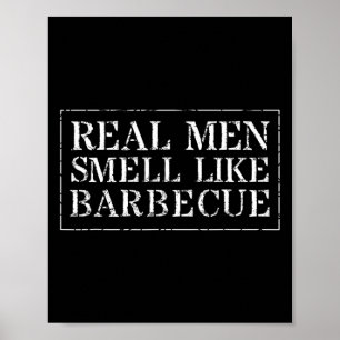 Grappig Bbq Grillen Cadeau T Shirt Echte Mannen Ru Poster